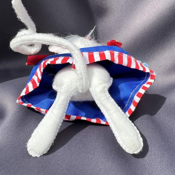 Annalee Dolls Patriotic Girl Mouse USA America July 4th Red White & Blue Flowers - Picture 9 of 12